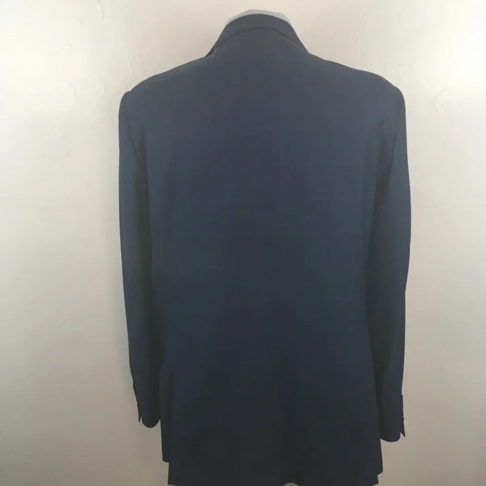 Canaletto mens suit blue 46L windowpane super 150s nwt made in Italy new ea0123